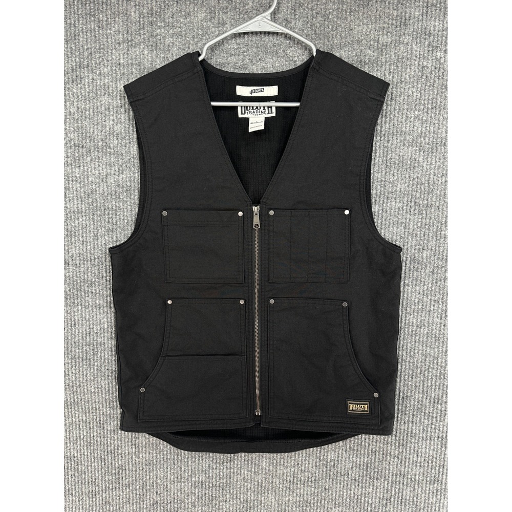 Duluth Trading Co 40 Grit Work Vest Mens Small Black Excellent Canvas Thermal